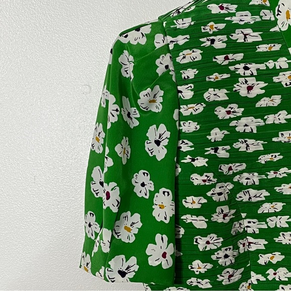 LUCIANO CHOI Vintage 80's Green White Floral Dress - Picture 4 of 6